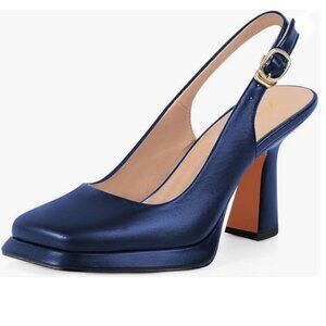 Elegant Navy Slingback Heels